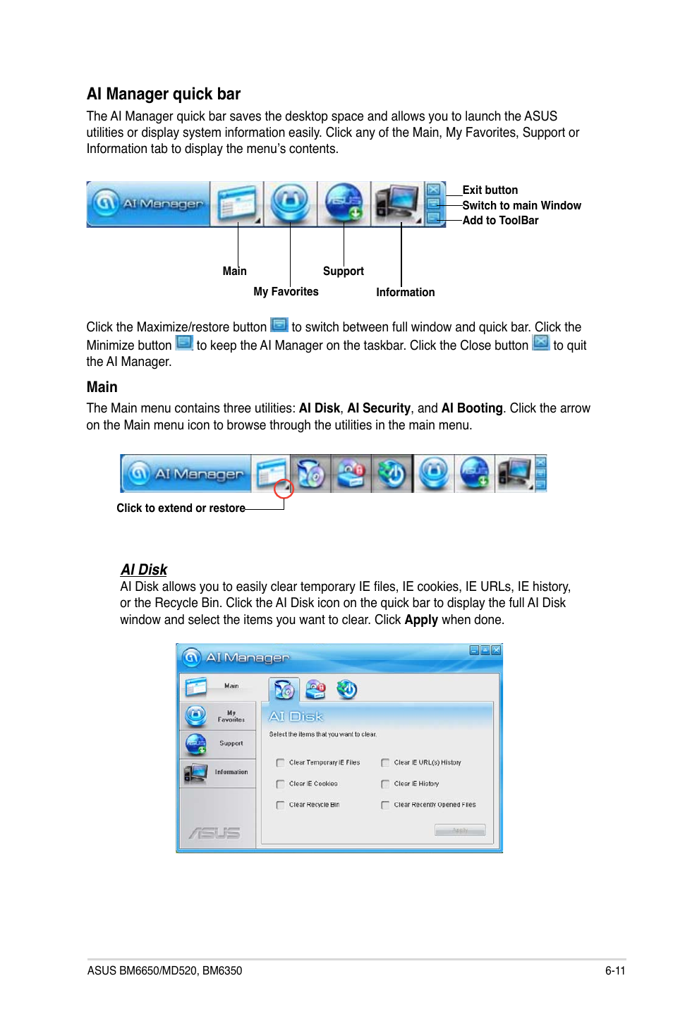 Ai manager quick bar | Asus BM6650 User Manual | Page 55 / 67