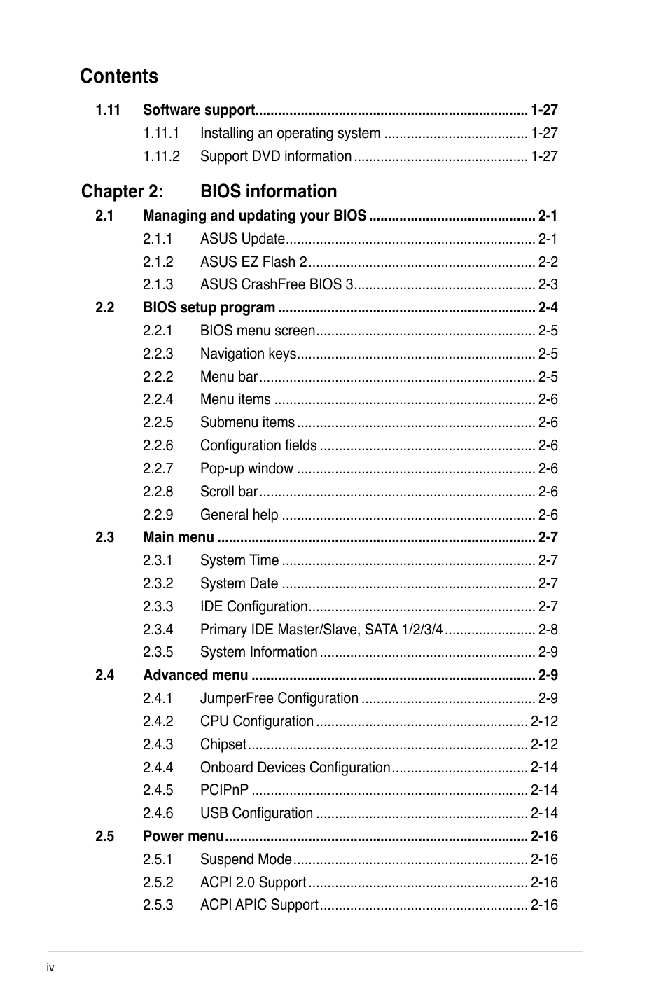 Asus M4N68T V2 User Manual | Page 4 / 62