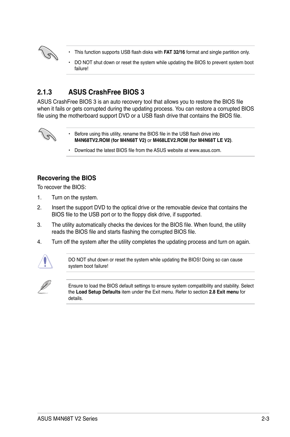 3 asus crashfree bios 3, Asus crashfree bios 3 -3 | Asus M4N68T V2 User Manual | Page 41 / 62