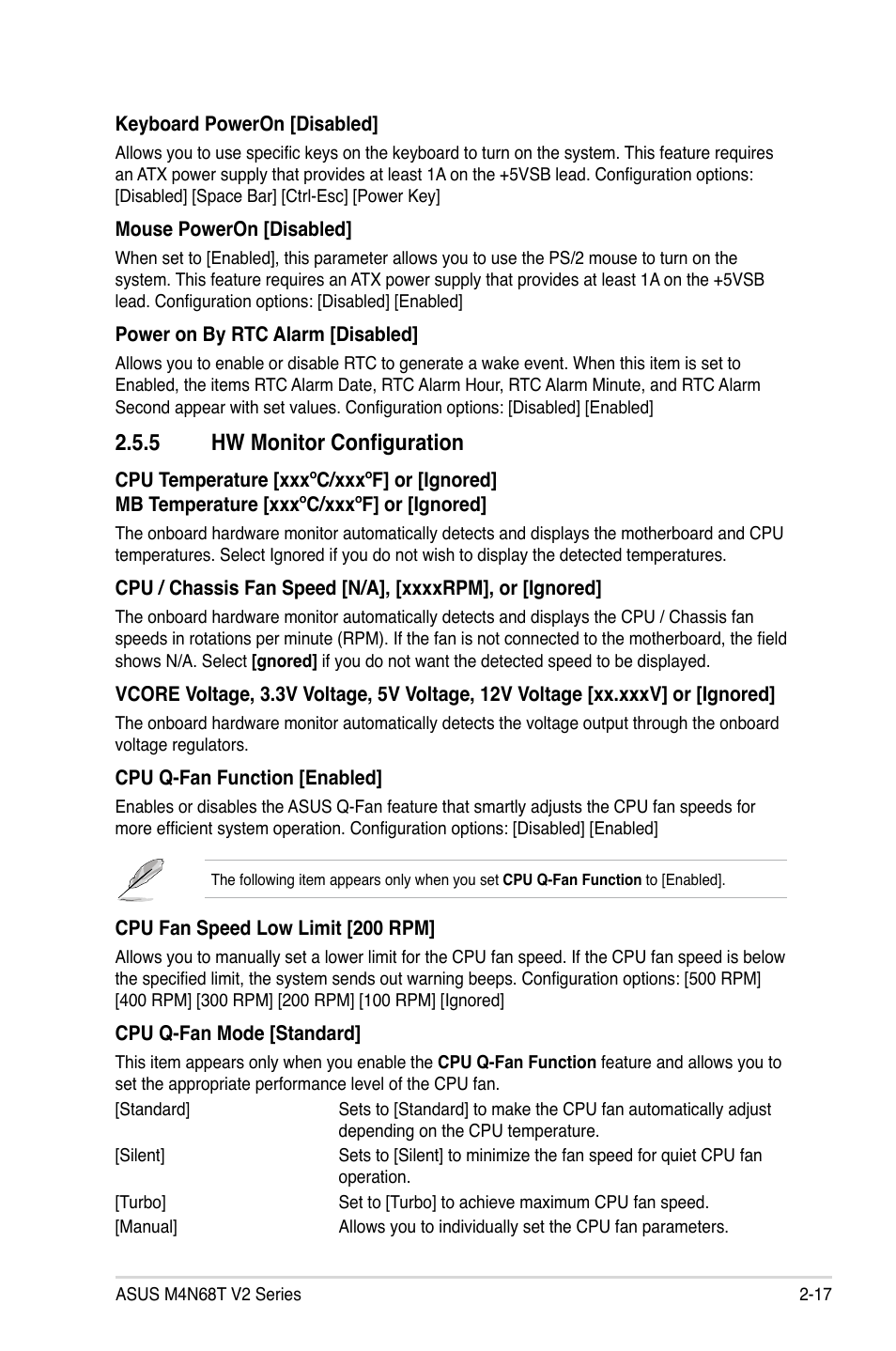 5 hw monitor configuration, Hw monitor configuration -17 | Asus M4N68T V2 User Manual | Page 55 / 62