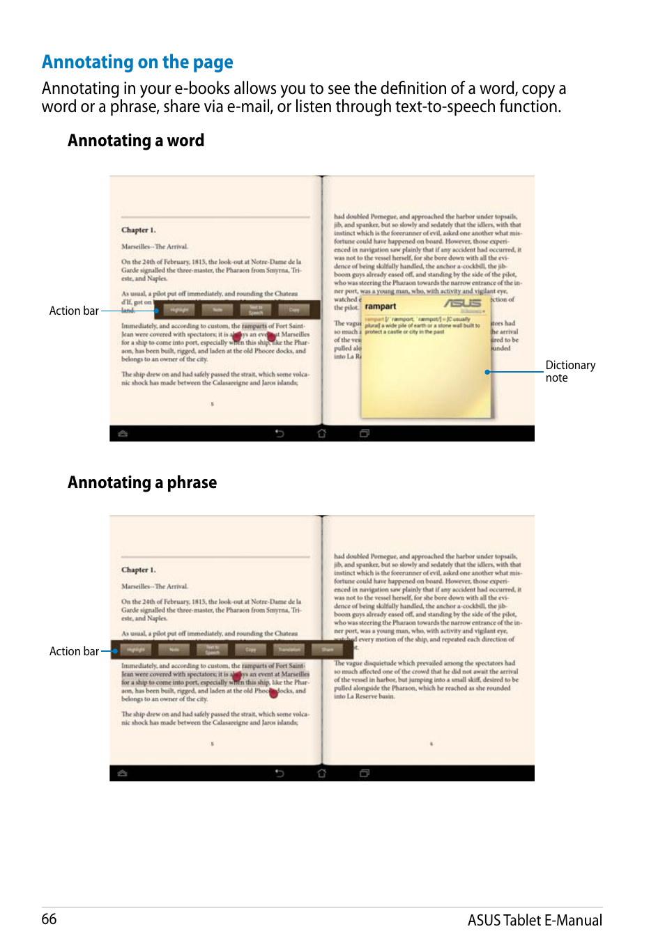 Annotating on the page | Asus MeMO Pad FHD 10 User Manual | Page 66 / 96