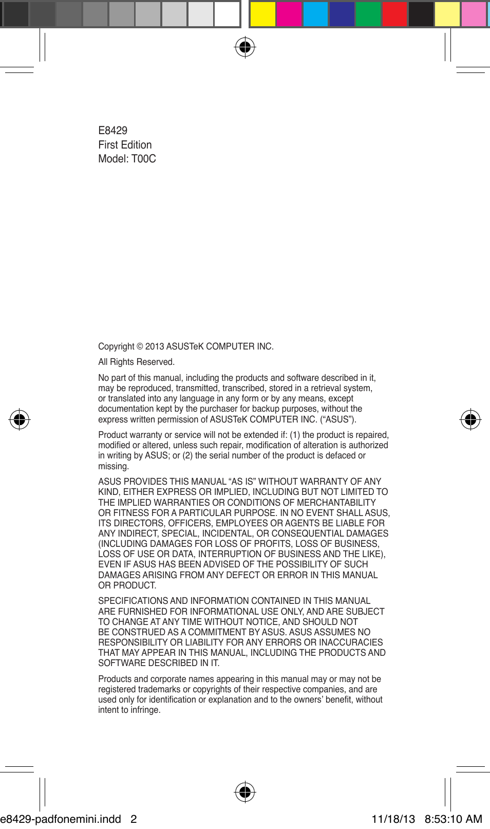 Asus PadFone mini 4.3 User Manual | Page 2 / 22
