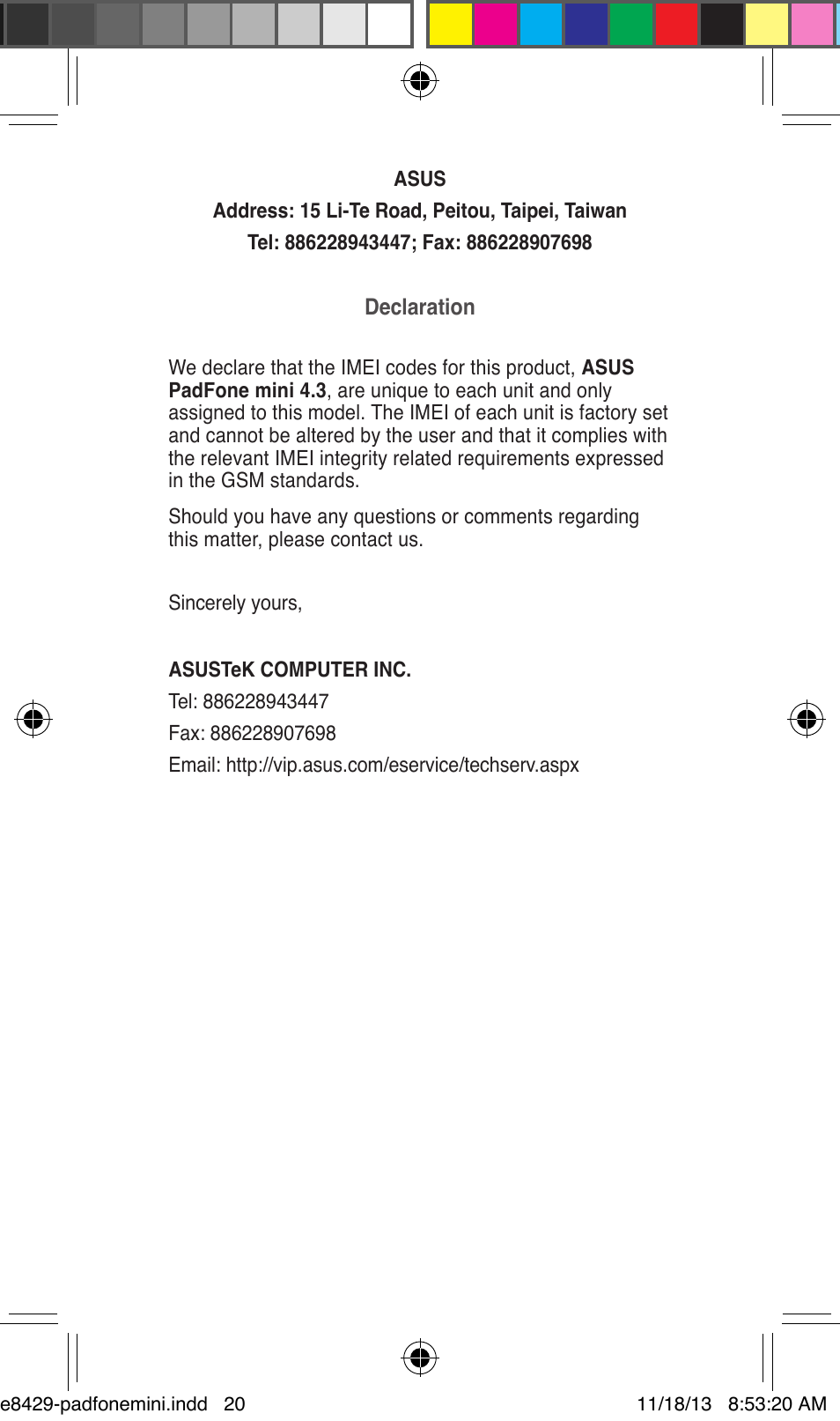 Asus PadFone mini 4.3 User Manual | Page 20 / 22