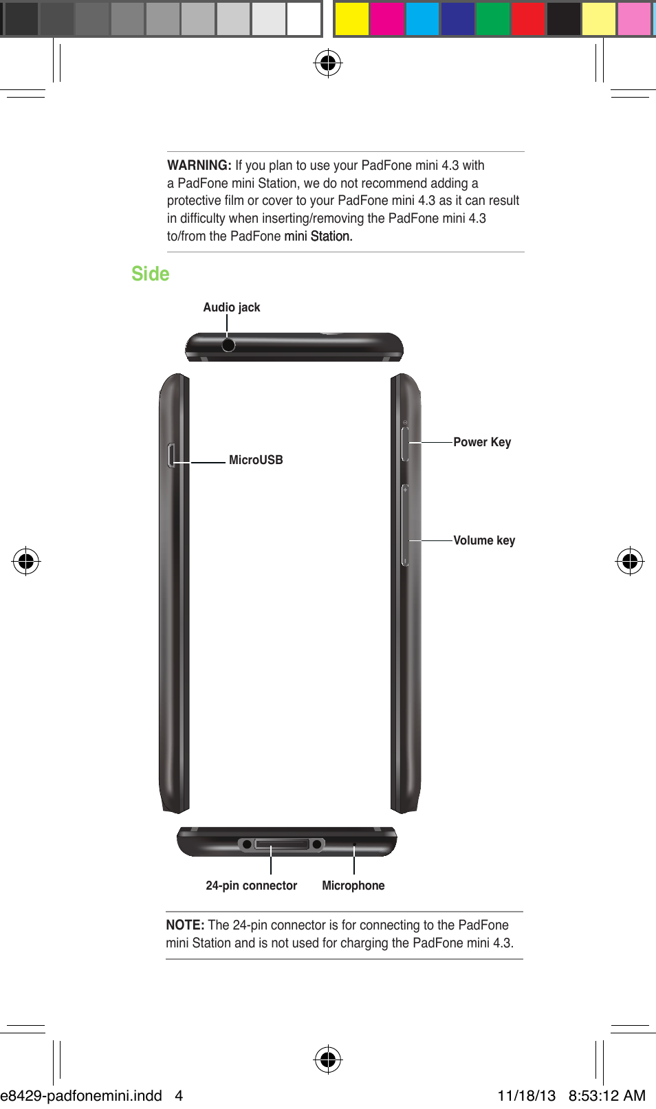 Side | Asus PadFone mini 4.3 User Manual | Page 4 / 22