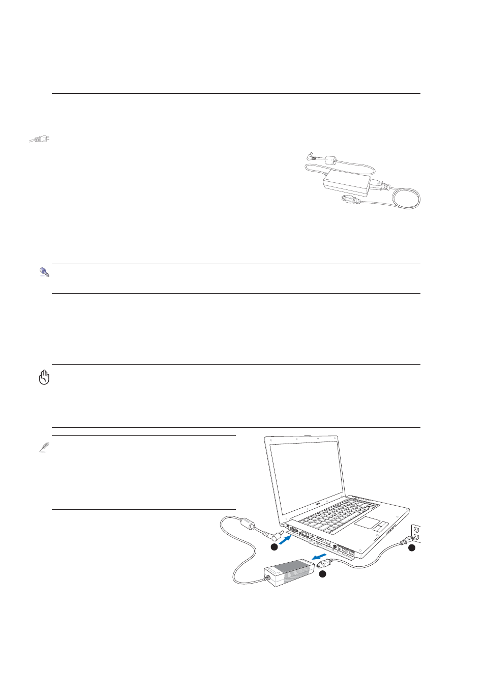 Power system, Using ac power | Asus W1V User Manual | Page 22 / 72