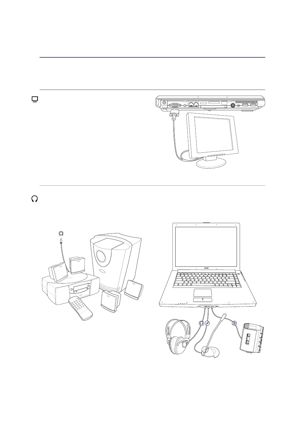 Optional connections | Asus W1V User Manual | Page 53 / 72