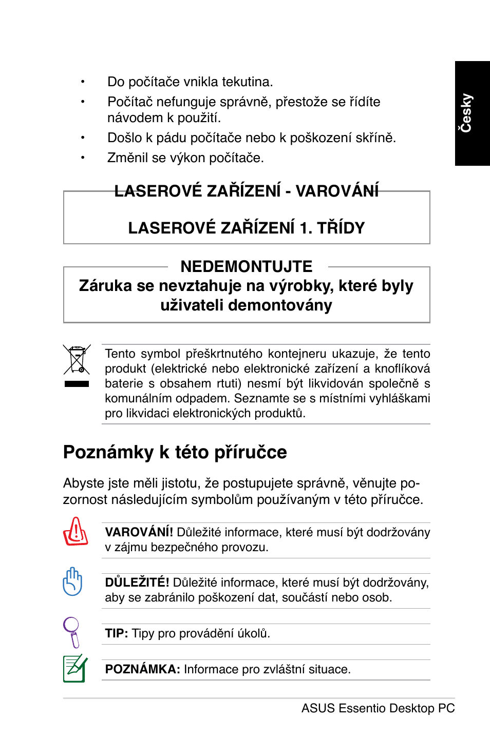 Poznámky k této příručce | Asus CP5140 User Manual | Page 107 / 180