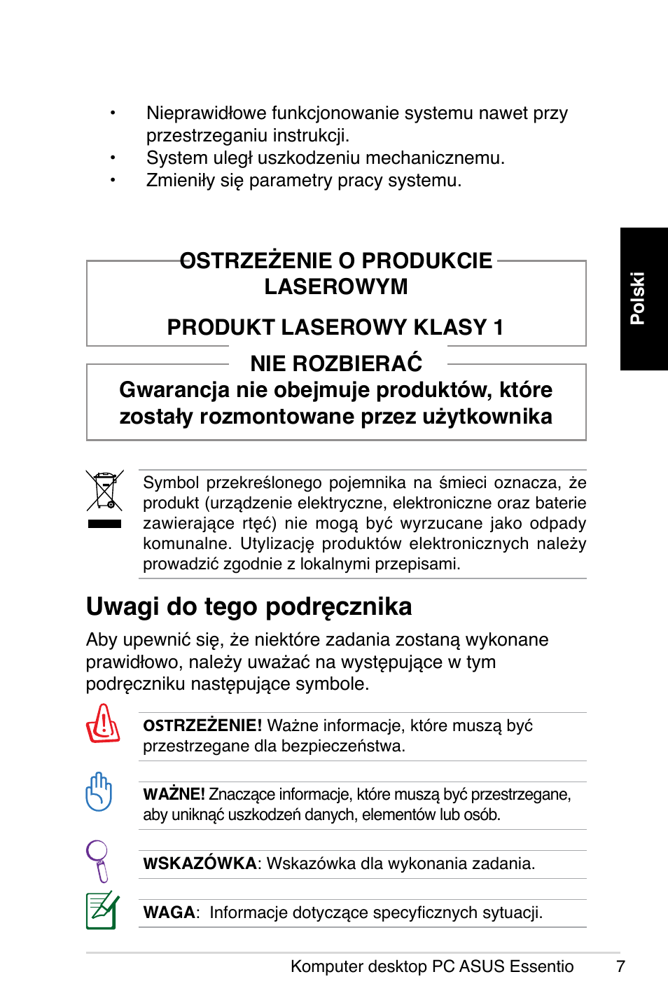 Uwagi do tego podręcznika | Asus CP5140 User Manual | Page 123 / 180