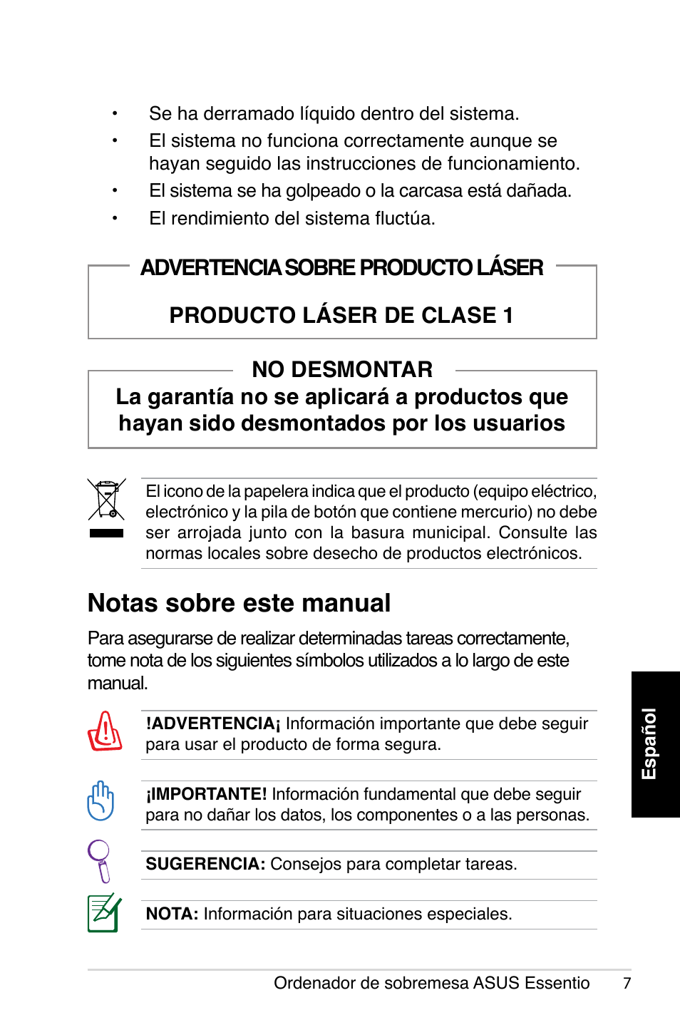 Notas sobre este manual | Asus CP5140 User Manual | Page 75 / 180