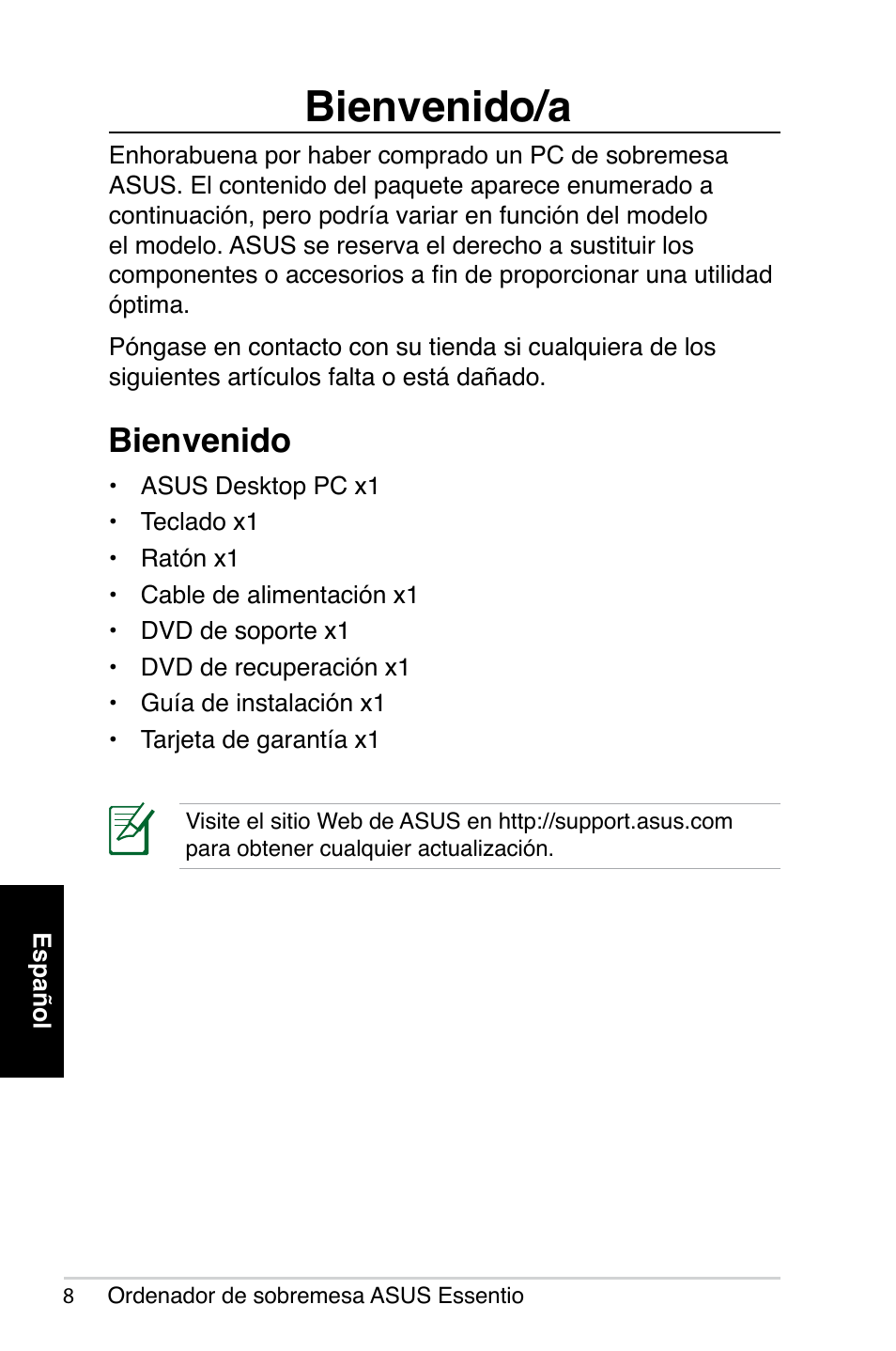 Bienvenido/a, Bienvenido | Asus CP5140 User Manual | Page 76 / 180