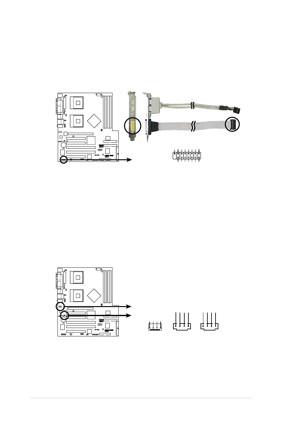 Pch-dl game connector game1, Pch-dl internal audio connectors | Asus PCH-DL User Manual | Page 48 / 100