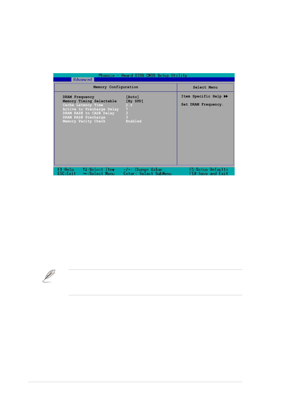 Dram frequency [auto, Cas latency time [2.5, Active to precharge delay [7 | 14 chapter 4: bios setup | Asus PCH-DL User Manual | Page 72 / 100