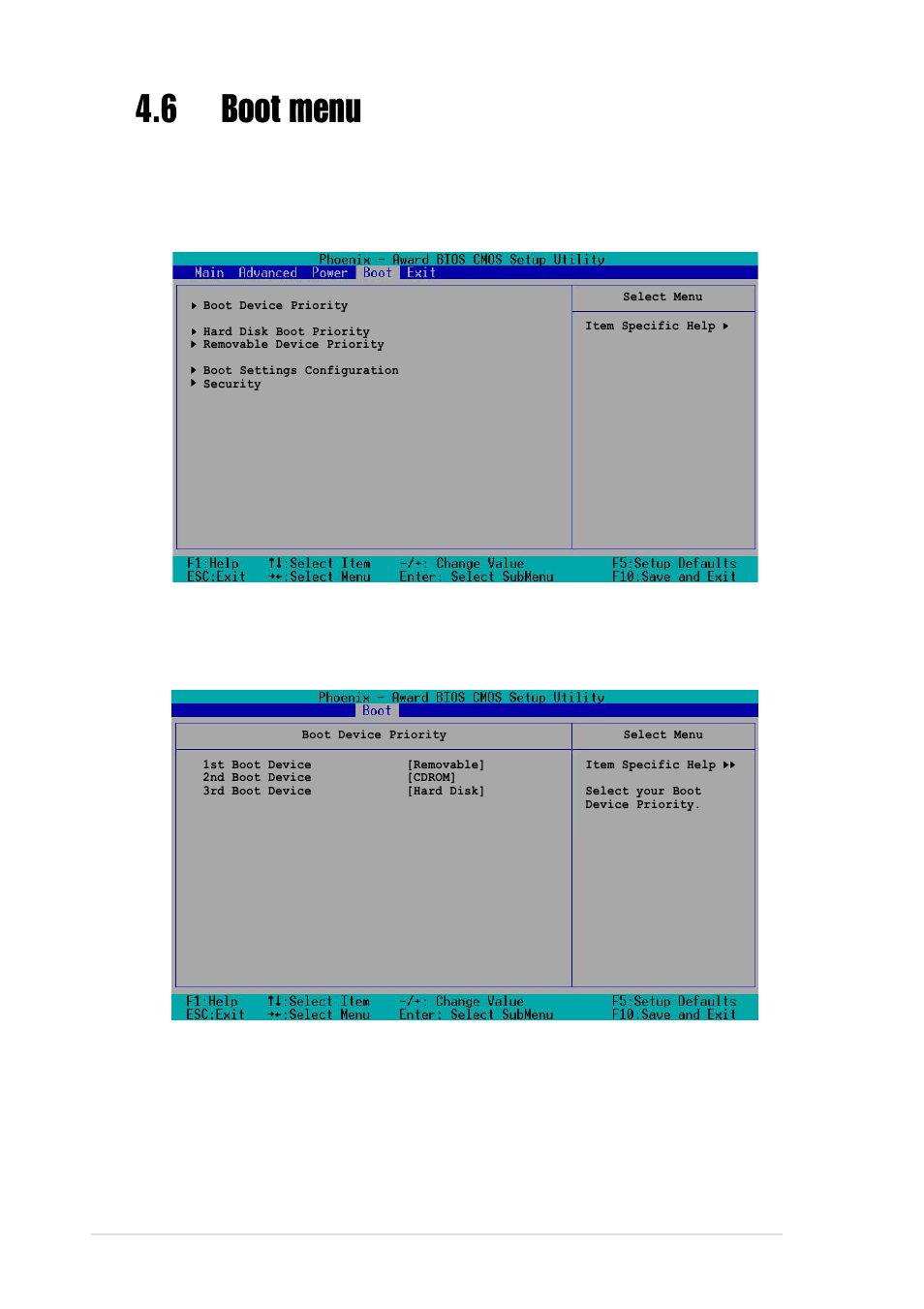 6 boot menu, 1 boot device priority, 32 chapter 4: bios setup | Asus PCH-DL User Manual | Page 90 / 100