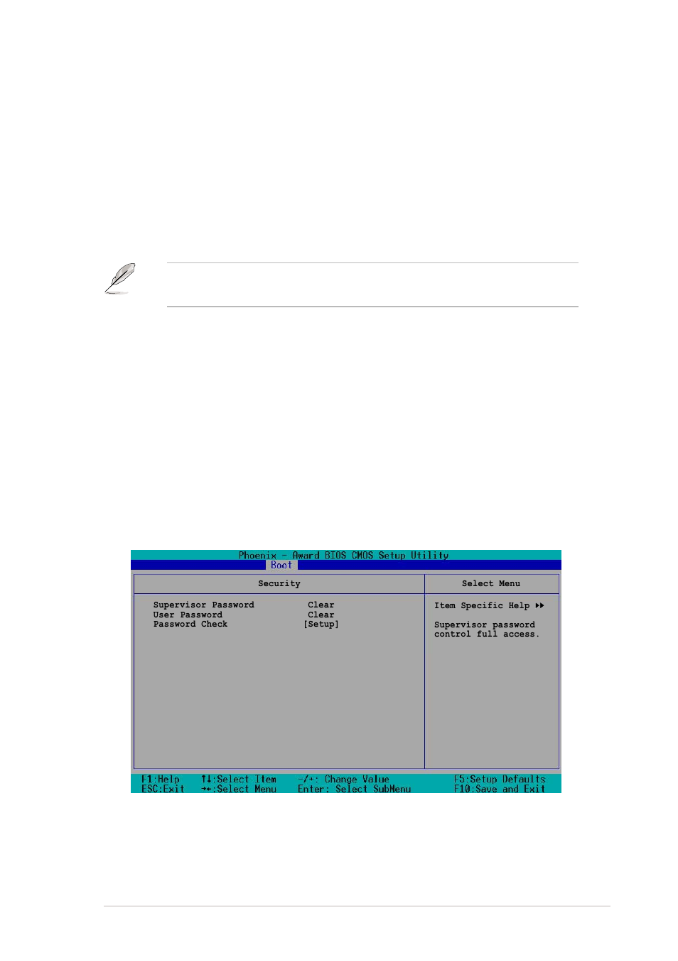 5 security, Boot up numlock status [on, Typematic rate setting [disabled | Typematic rate (chars/sec) [6, Typematic delay (msec) [250 | Asus PCH-DL User Manual | Page 93 / 100