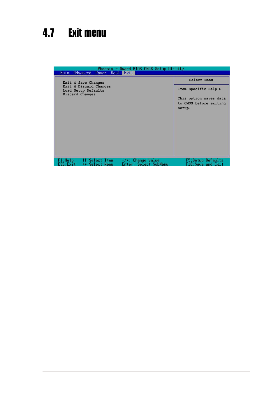 7 exit menu | Asus PCH-DL User Manual | Page 95 / 100