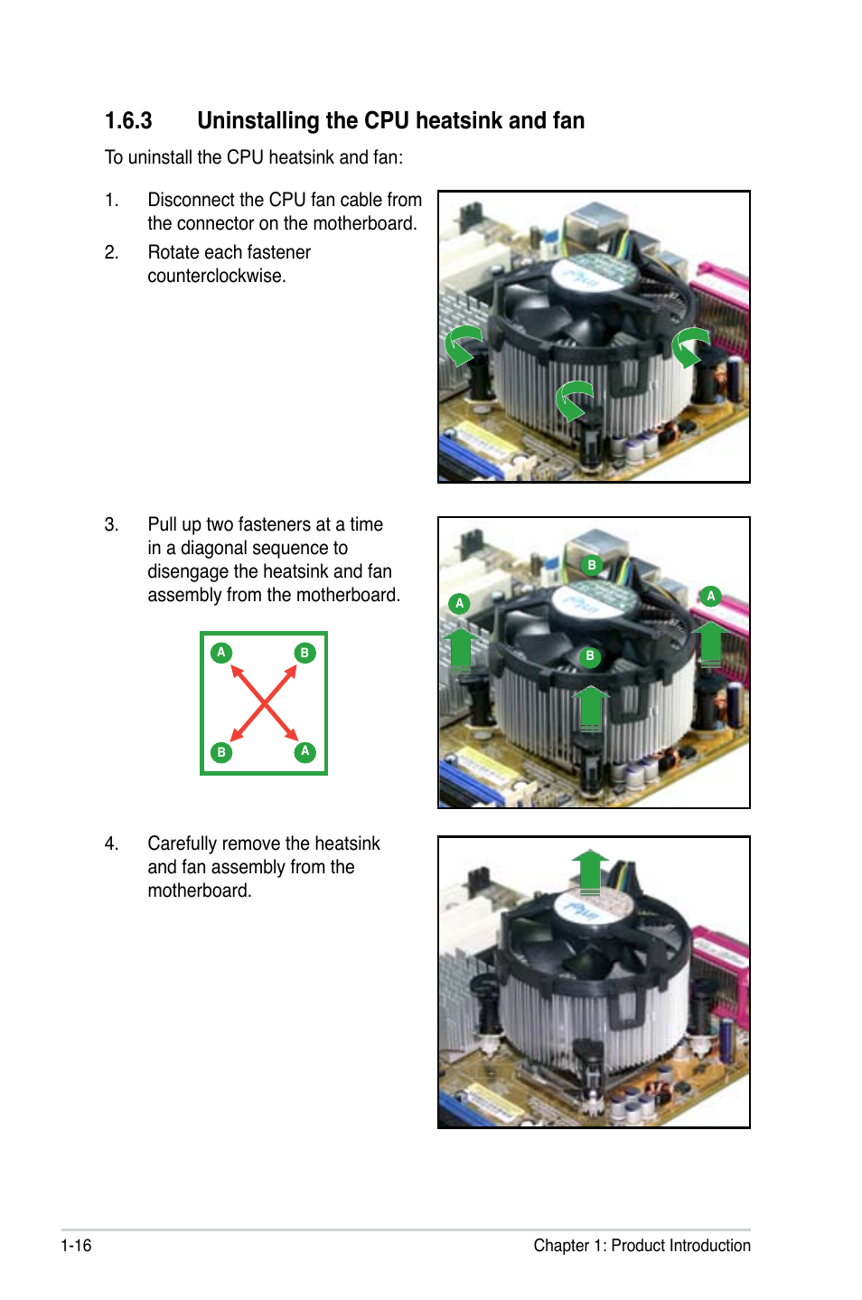 3 uninstalling the cpu heatsink and fan | Asus P5KPL-C/1600 User Manual | Page 28 / 98