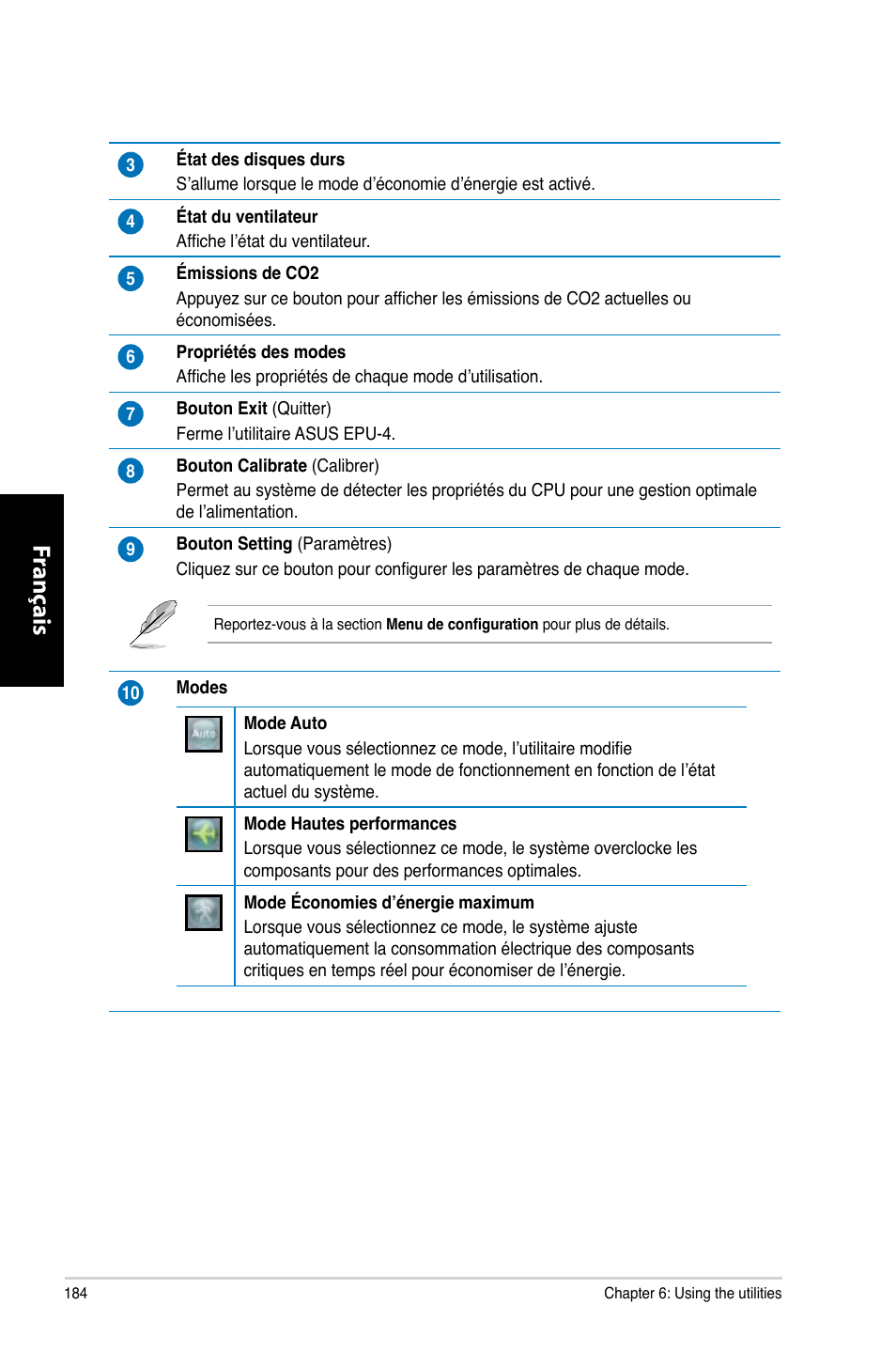 Fr ançais fr ançais fr ançais fr ançais | Asus CM1730 User Manual | Page 186 / 332