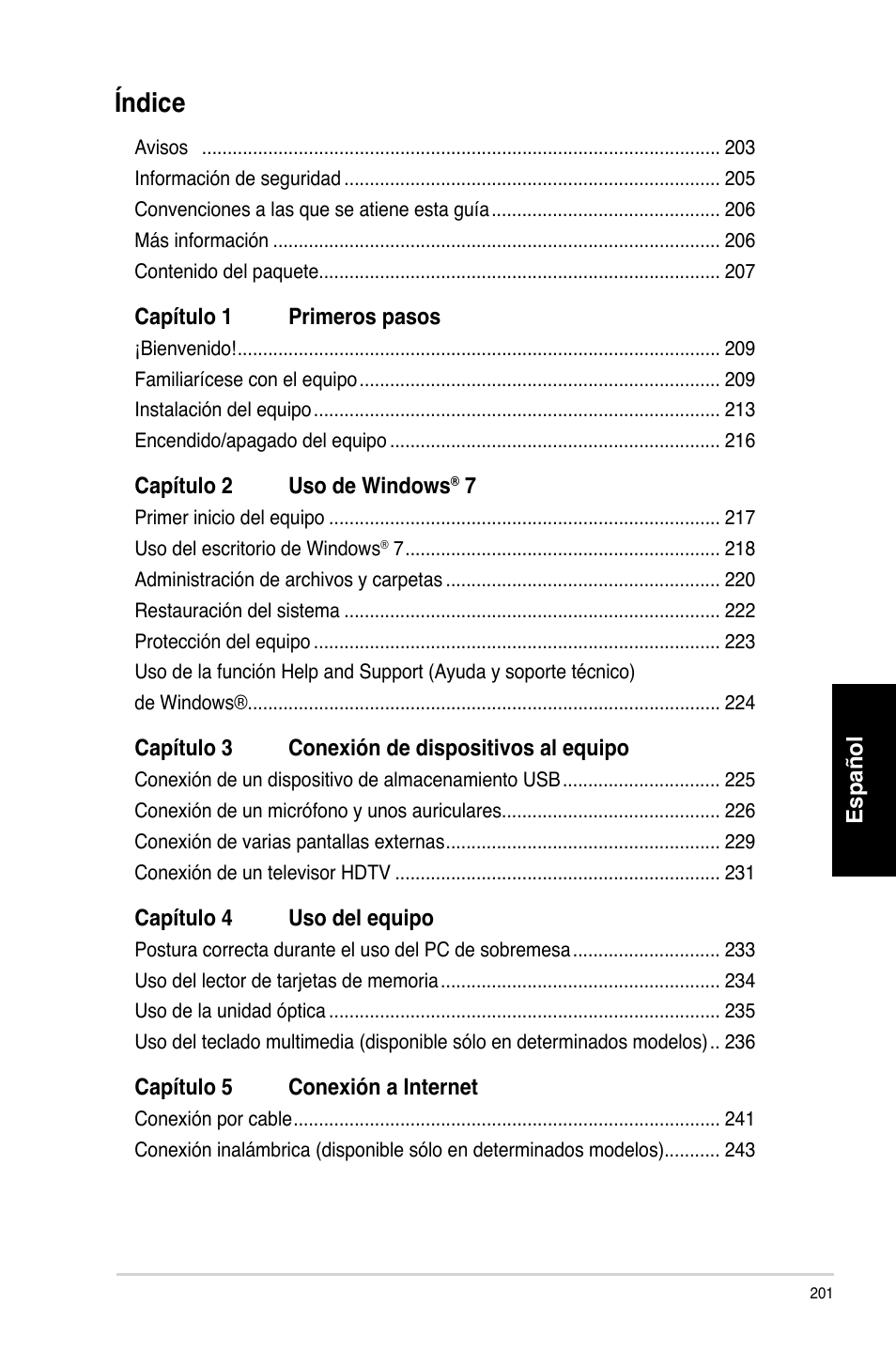 Índice | Asus CM1730 User Manual | Page 203 / 332