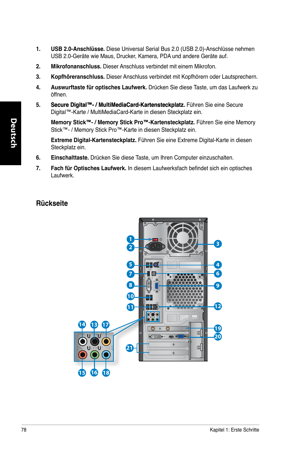 Deutsch d eutsch d eutsch d eutsch, Rückseite | Asus CM1730 User Manual | Page 80 / 332