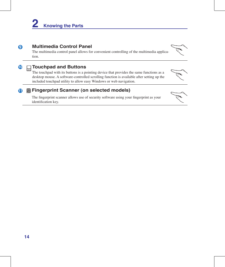 Asus W90V User Manual | Page 14 / 95