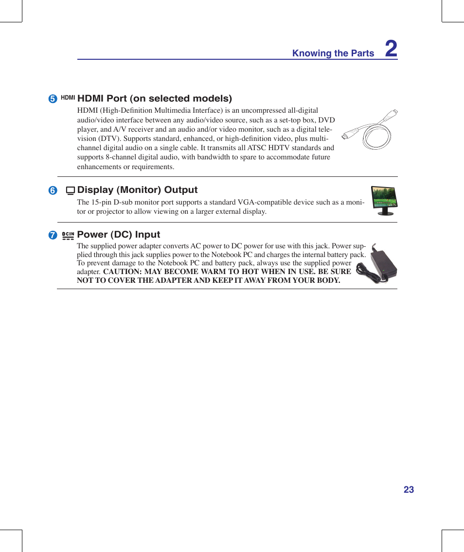 Asus W90V User Manual | Page 23 / 95