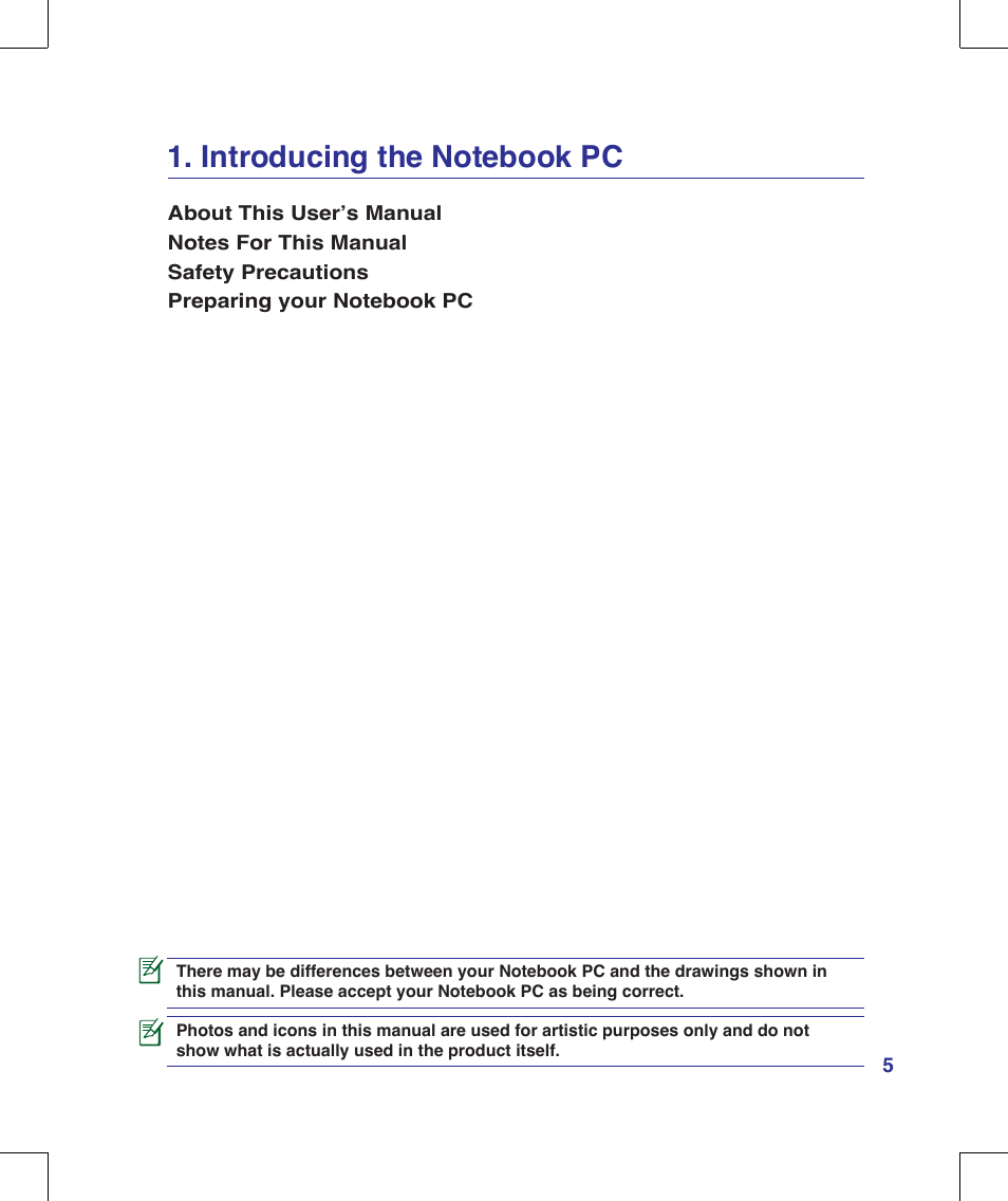 Introducing the notebook pc | Asus W90V User Manual | Page 5 / 95