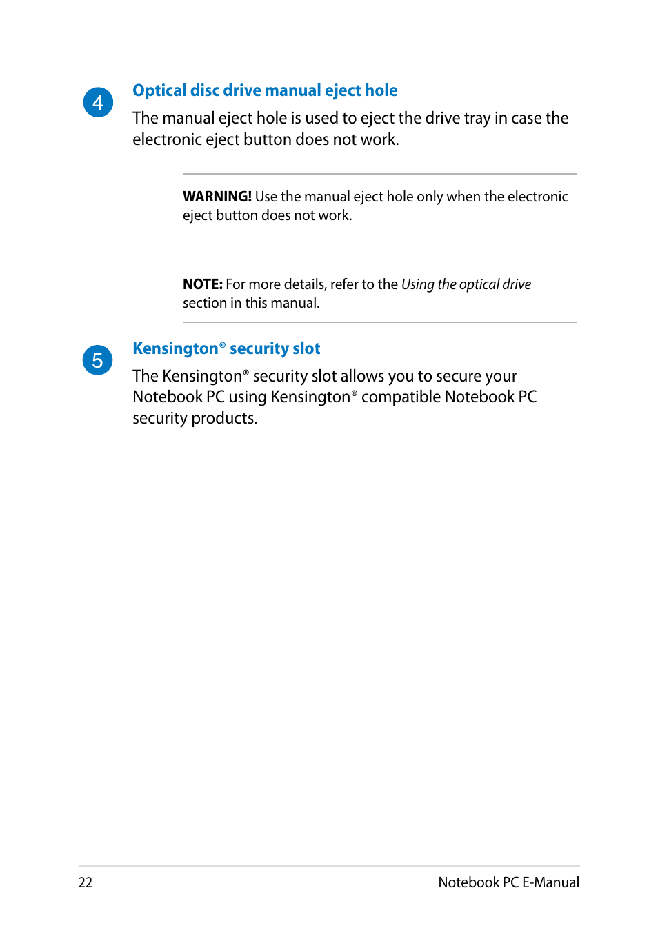 Asus X450JF User Manual | Page 22 / 130