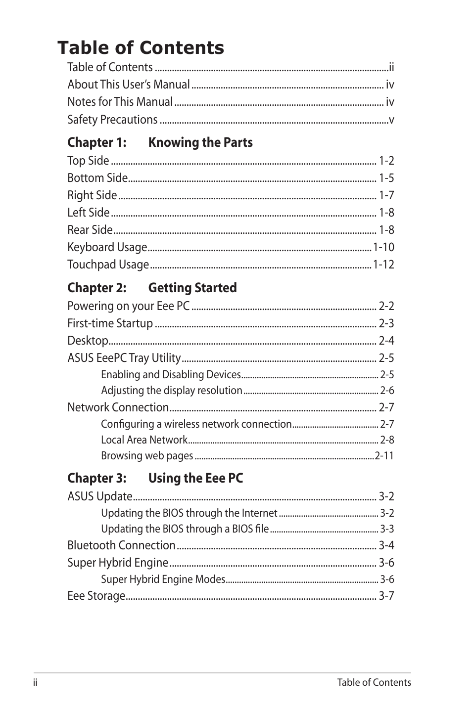 Asus Eee PC S101/XP User Manual | Page 2 / 58