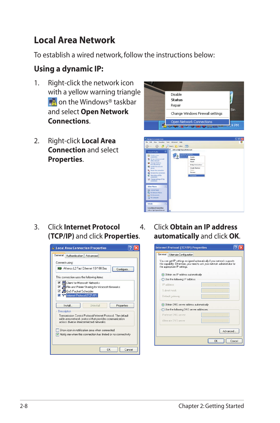 Local area network, Local area network -8 | Asus Eee PC S101/XP User Manual | Page 28 / 58