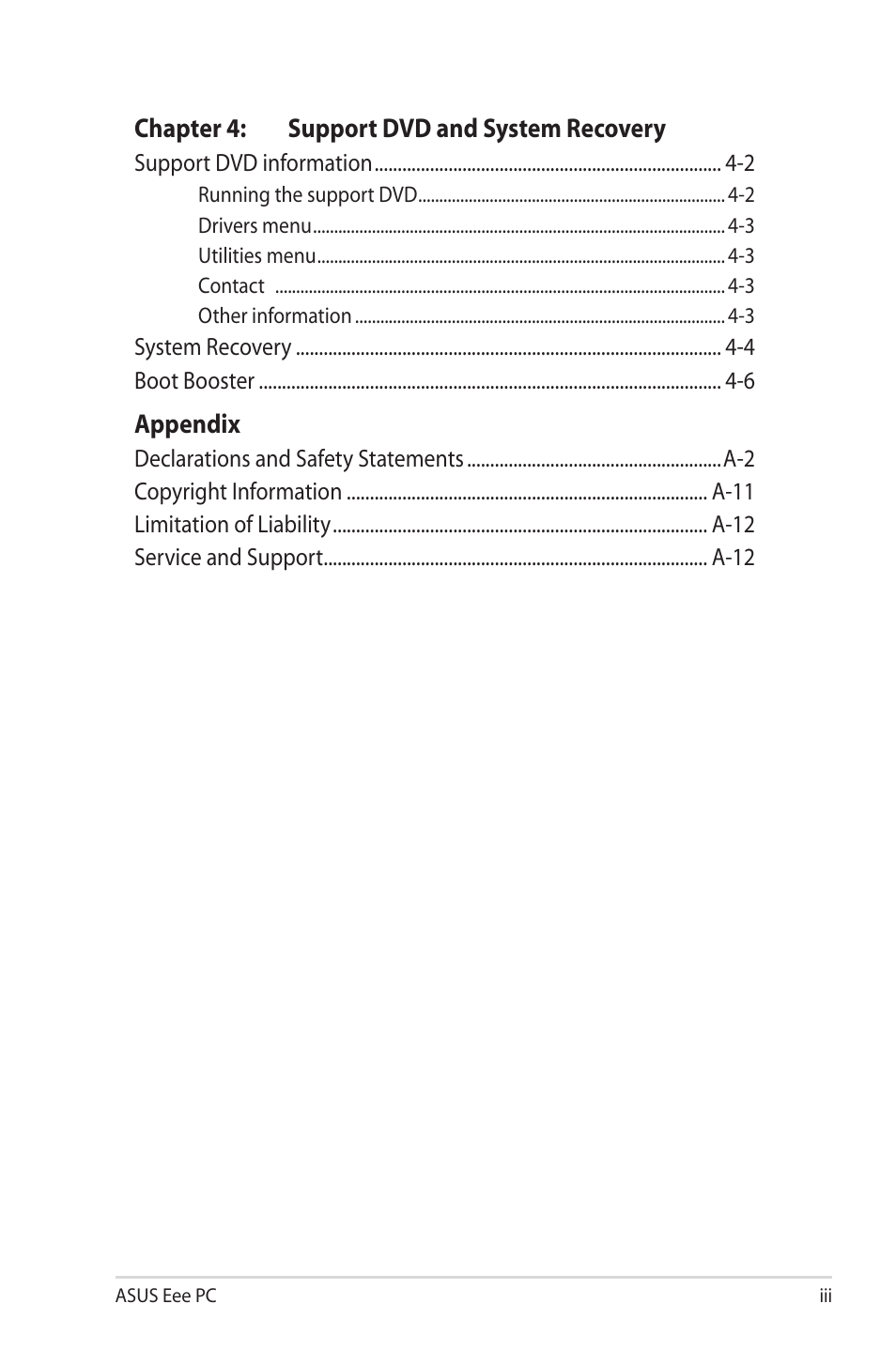 Asus Eee PC S101/XP User Manual | Page 3 / 58