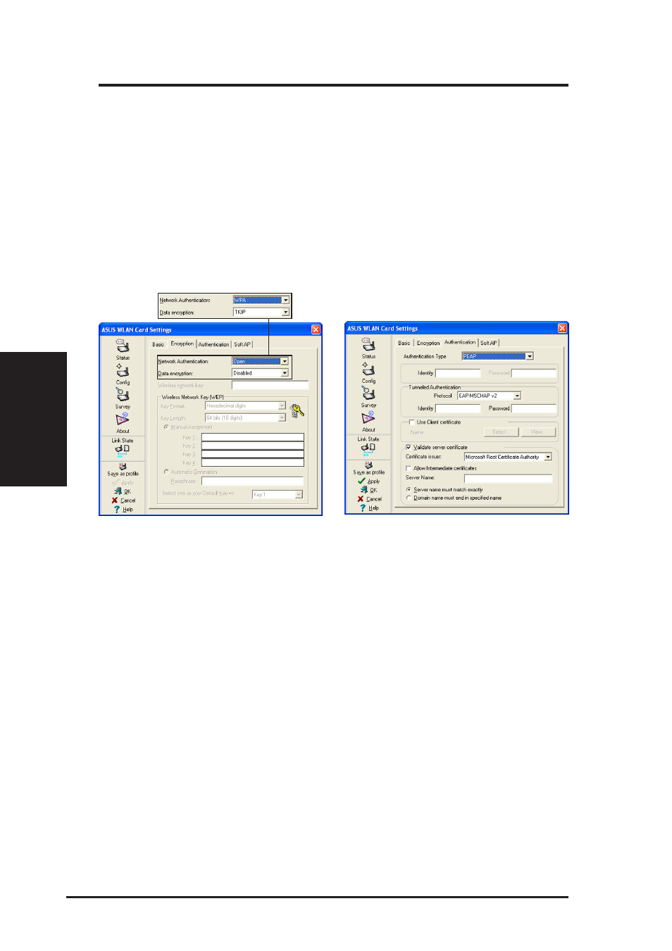 Config - encryption | Asus WL-138g v2 User Manual | Page 28 / 55