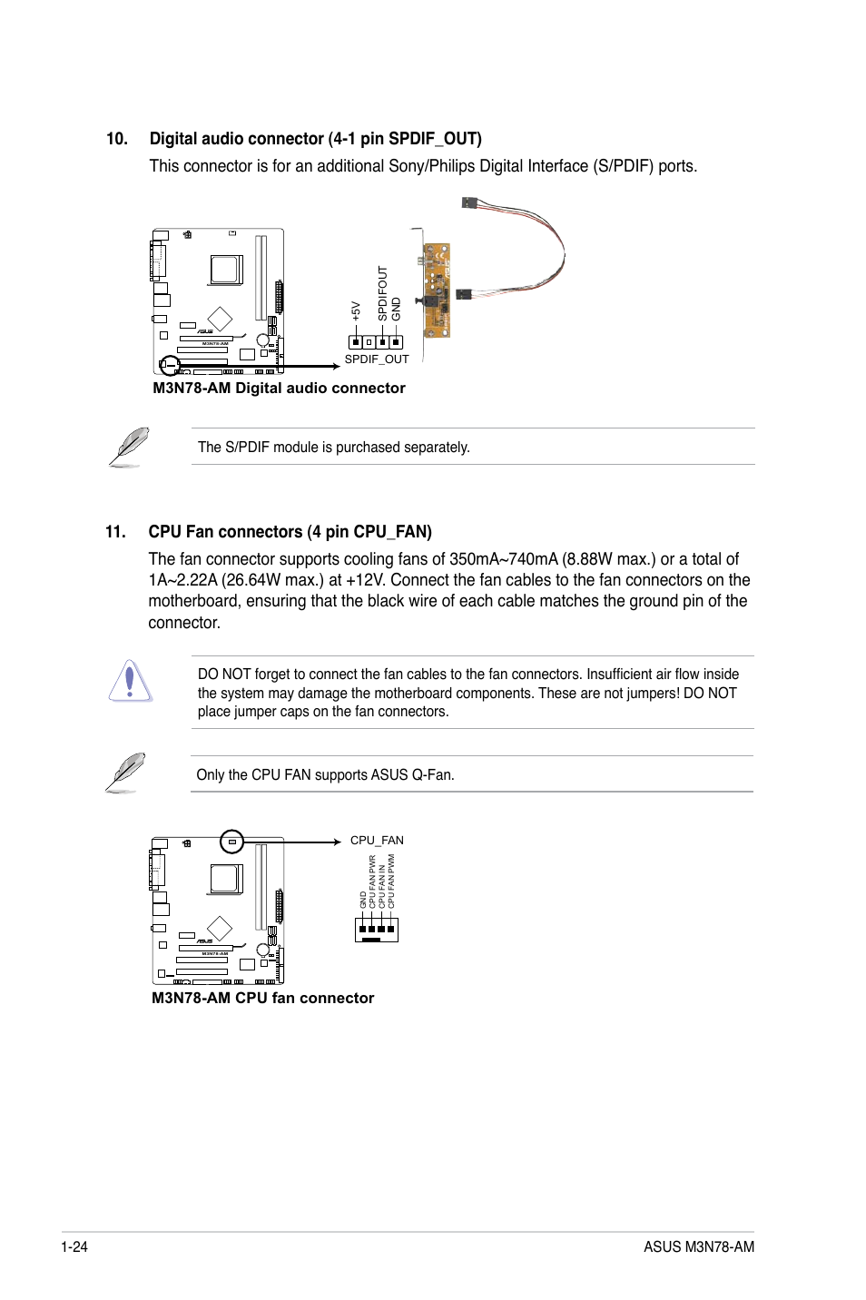 M3n78-am cpu fan connector | Asus M3N78-AM User Manual | Page 34 / 62