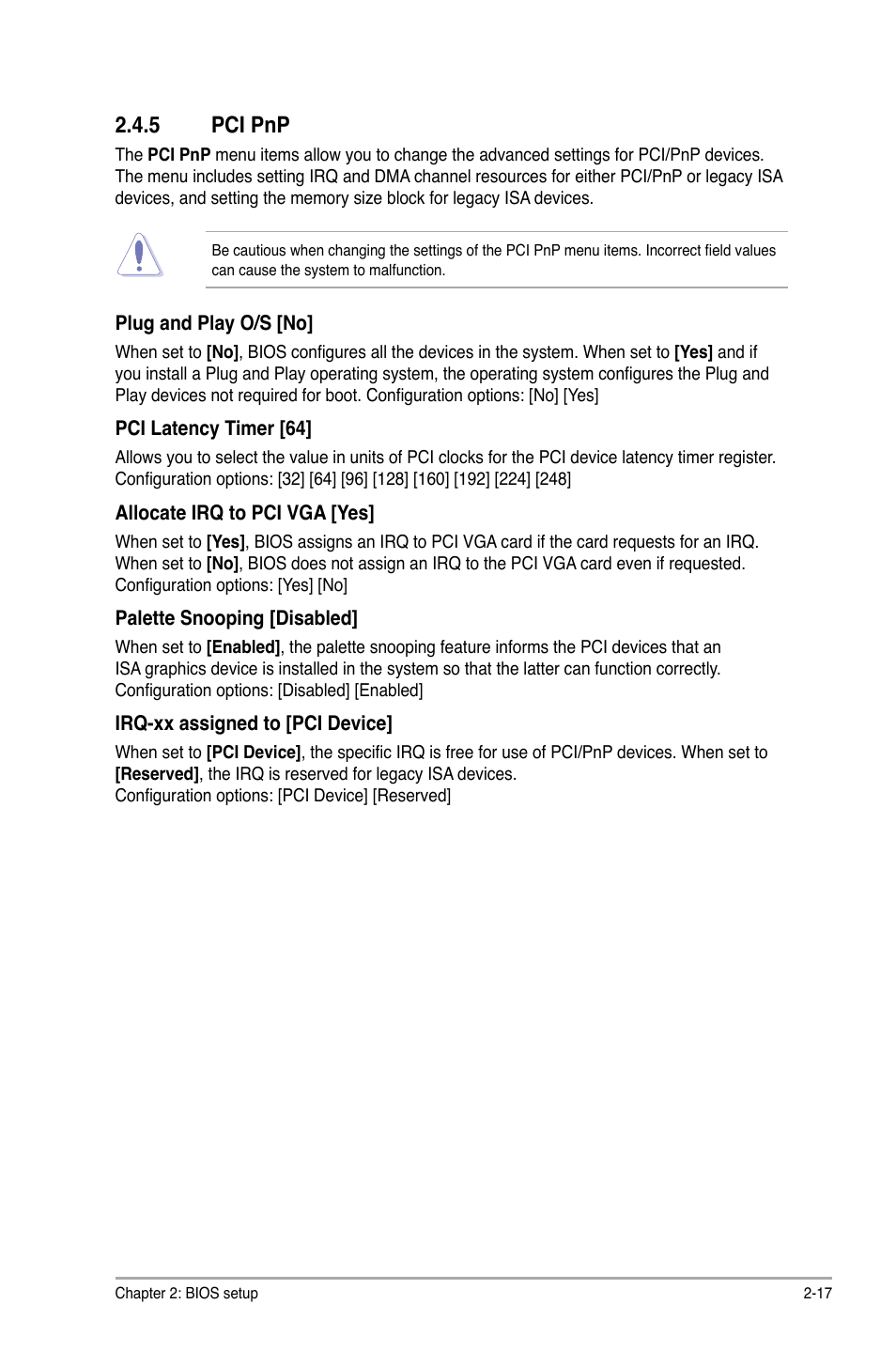 5 pci pnp, Pci pnp -17 | Asus M3N78-AM User Manual | Page 53 / 62