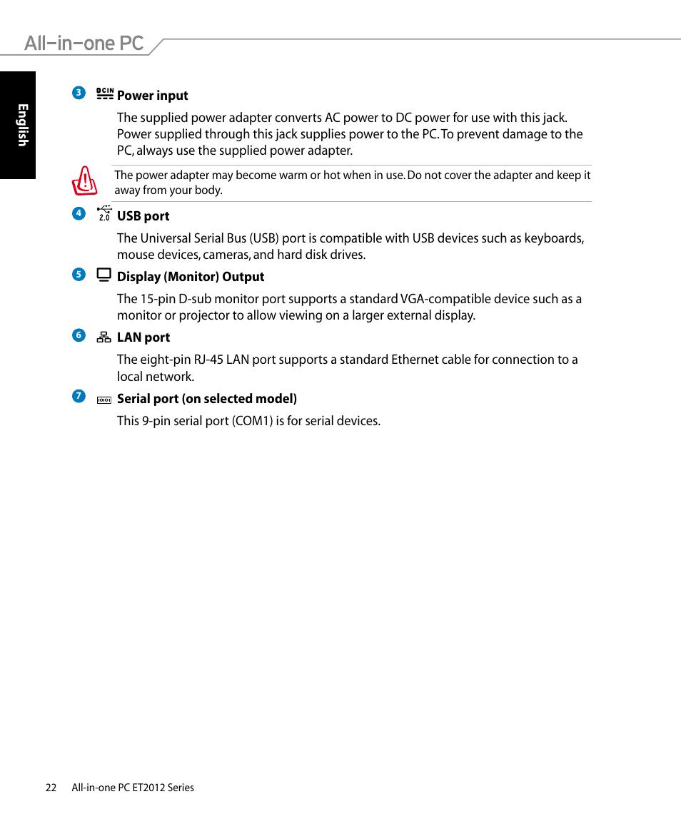 Asus ET2012IUTS User Manual | Page 22 / 44