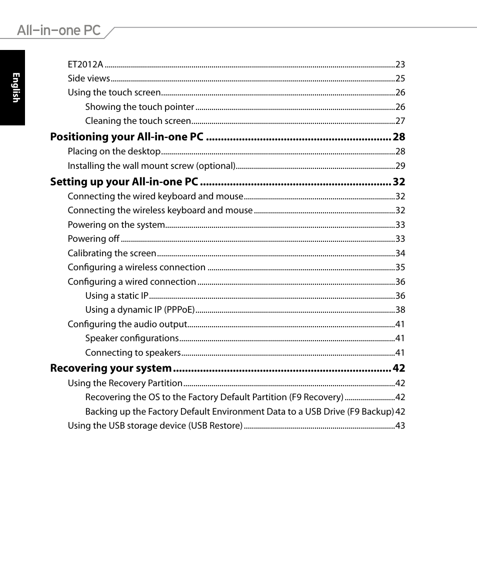 Asus ET2012IUTS User Manual | Page 4 / 44