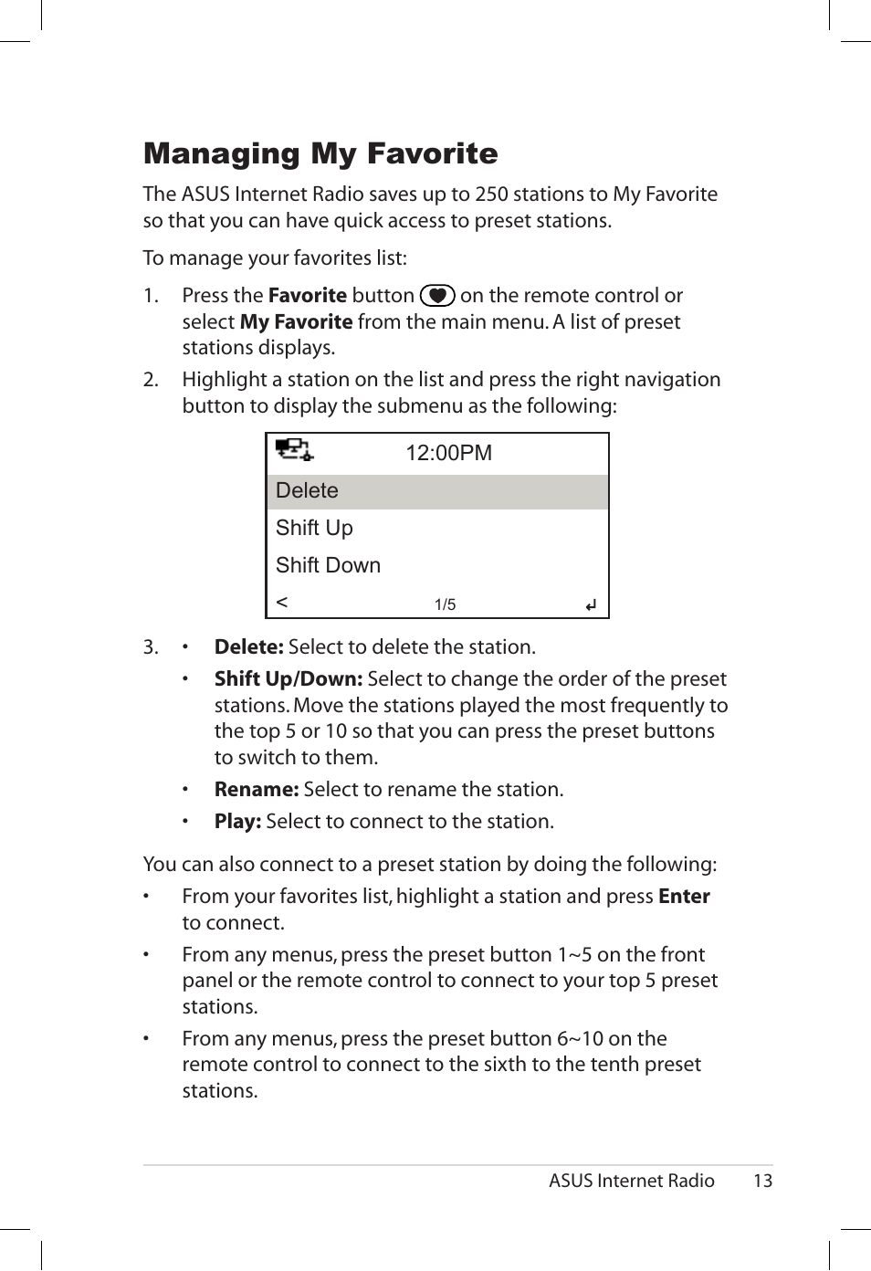 Managing my favorite | Asus AIR User Manual | Page 21 / 26