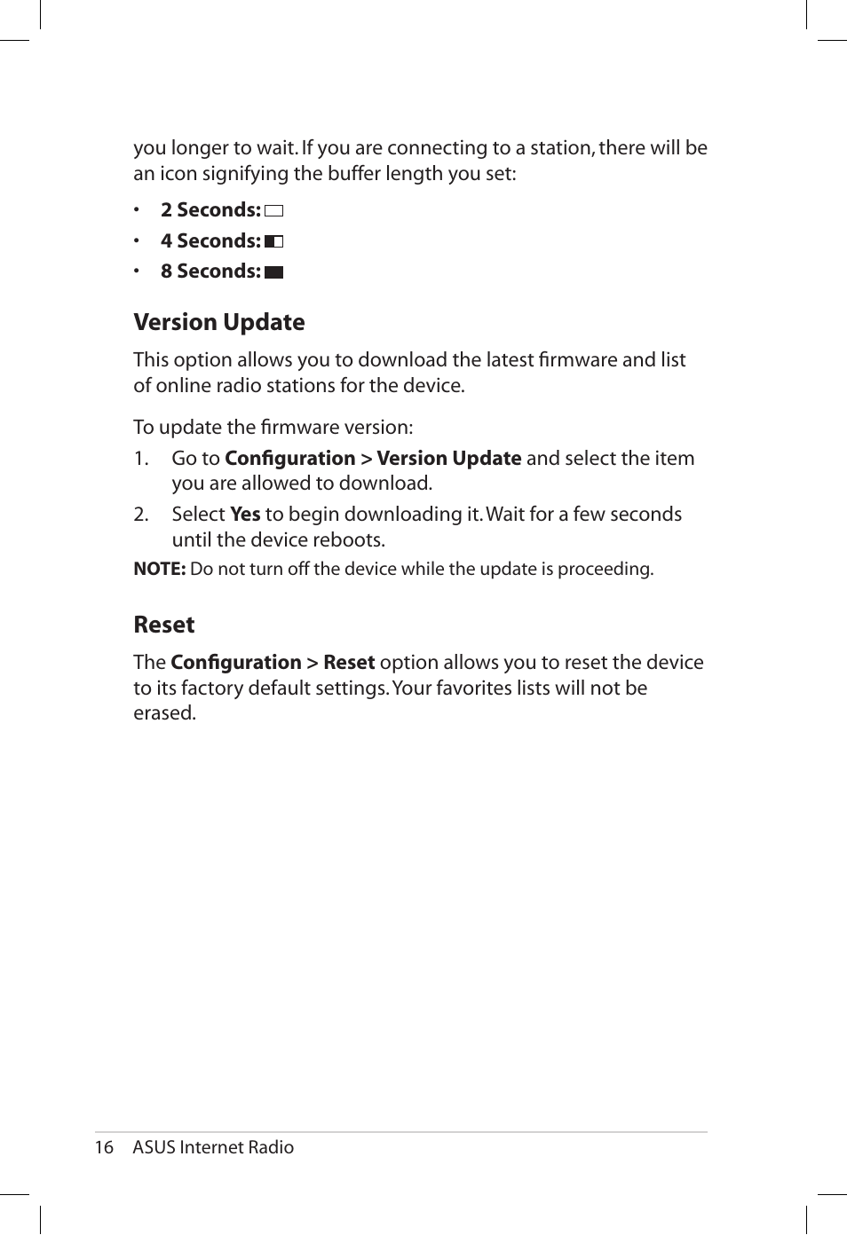 Ersion.update, Reset | Asus AIR User Manual | Page 24 / 26