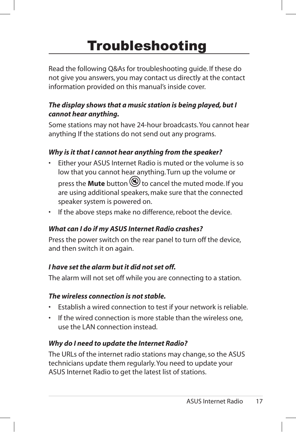 Troubleshooting | Asus AIR User Manual | Page 25 / 26