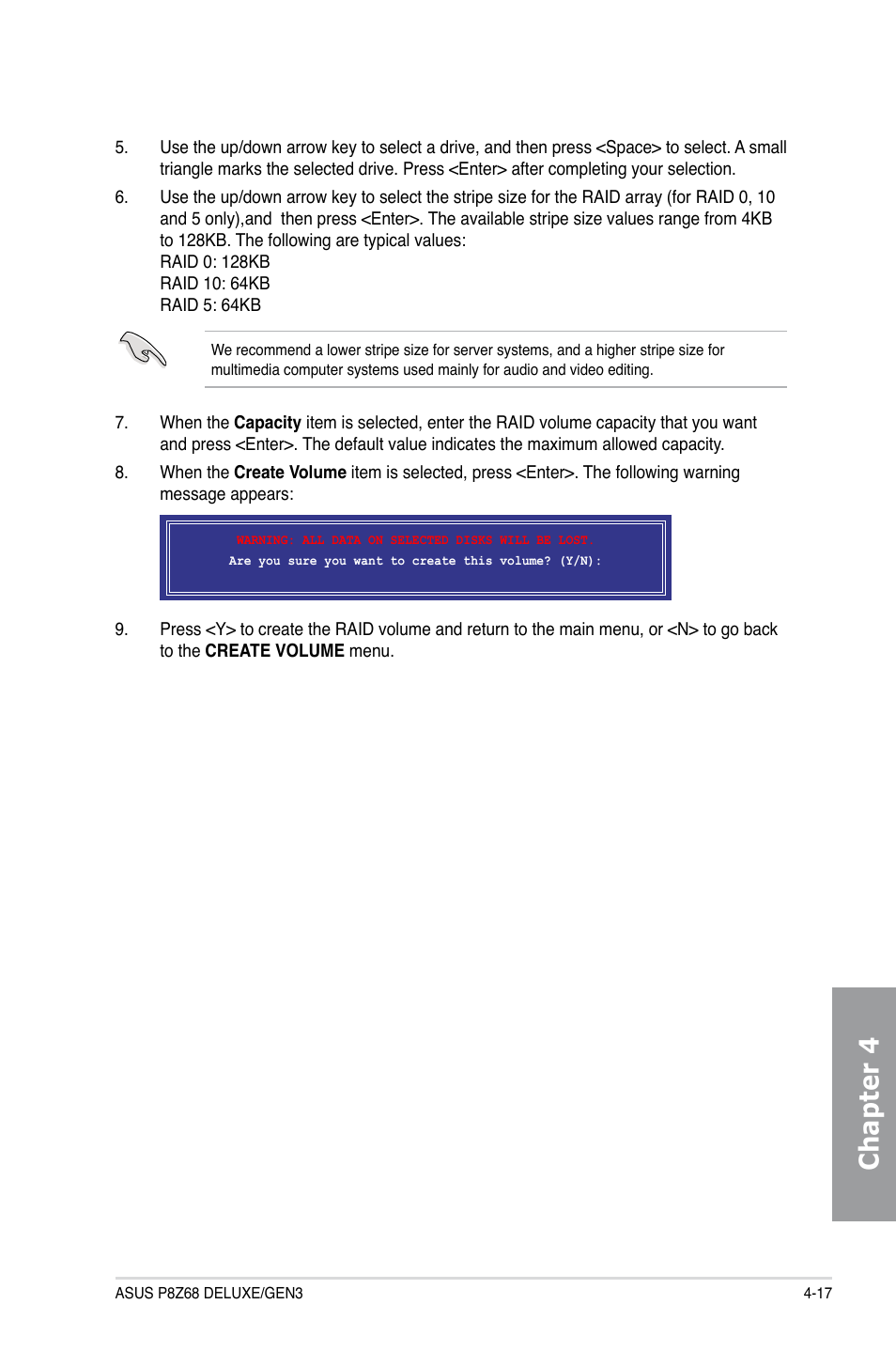 Chapter 4 | Asus P8Z68 DELUXE/GEN3 User Manual | Page 125 / 148