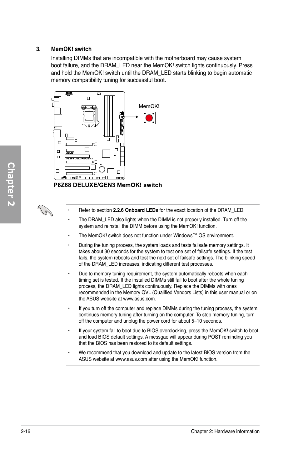 Chapter 2 | Asus P8Z68 DELUXE/GEN3 User Manual | Page 34 / 148