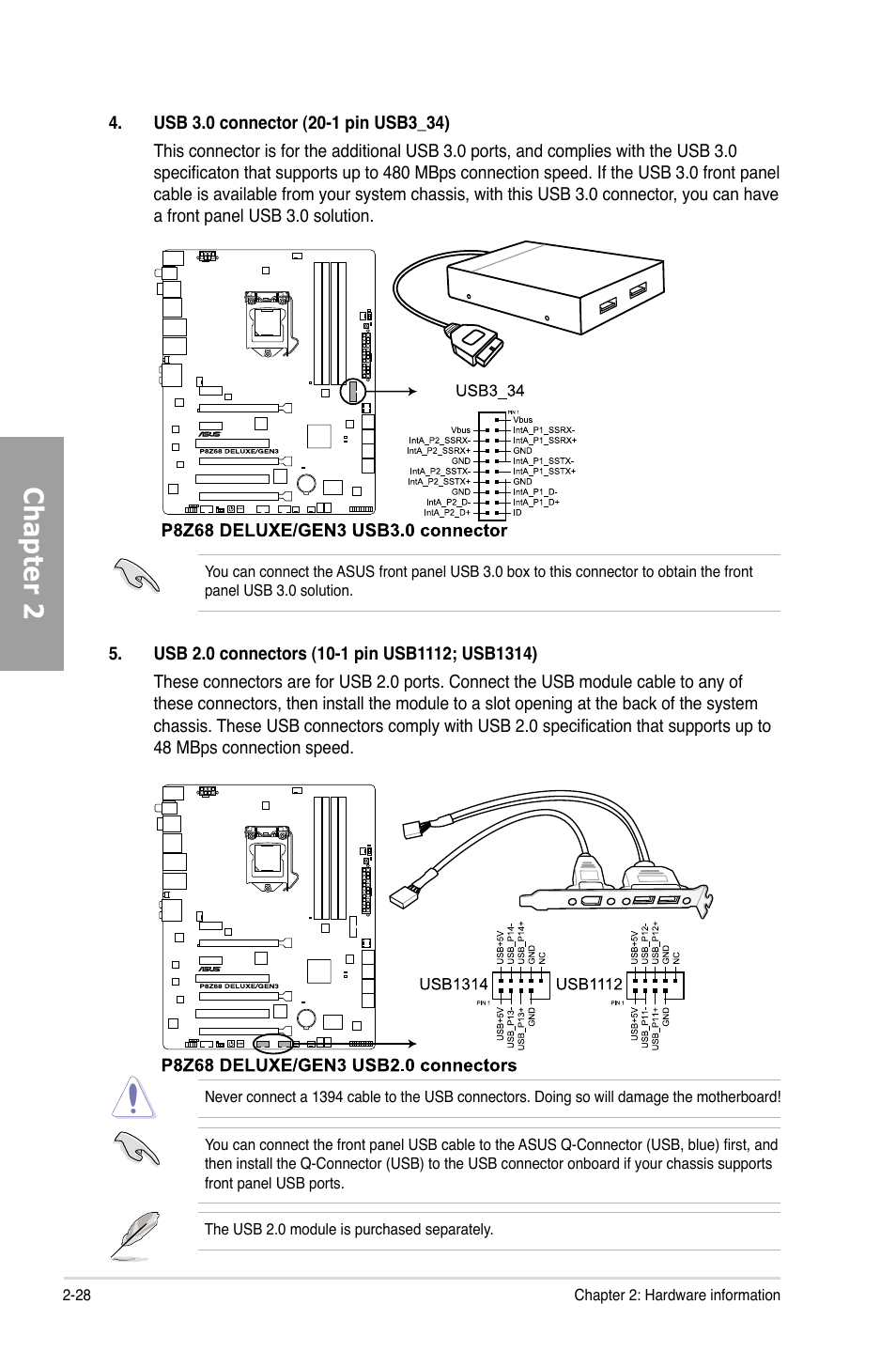 Chapter 2 | Asus P8Z68 DELUXE/GEN3 User Manual | Page 46 / 148