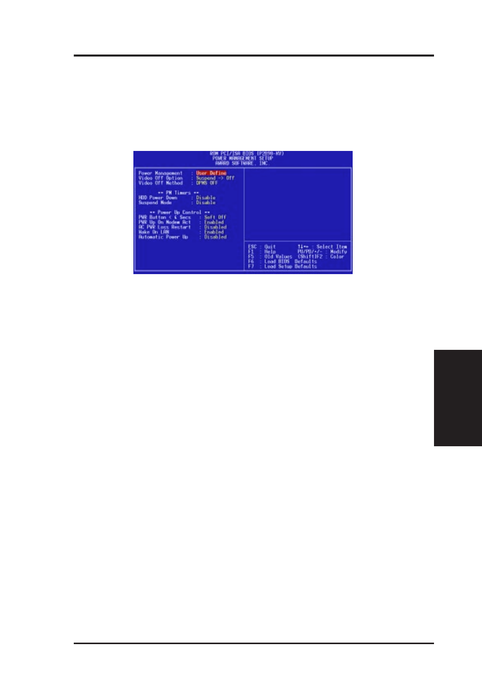 Iv. bios software, Power management setup | Asus P2B98-XV User Manual | Page 45 / 88