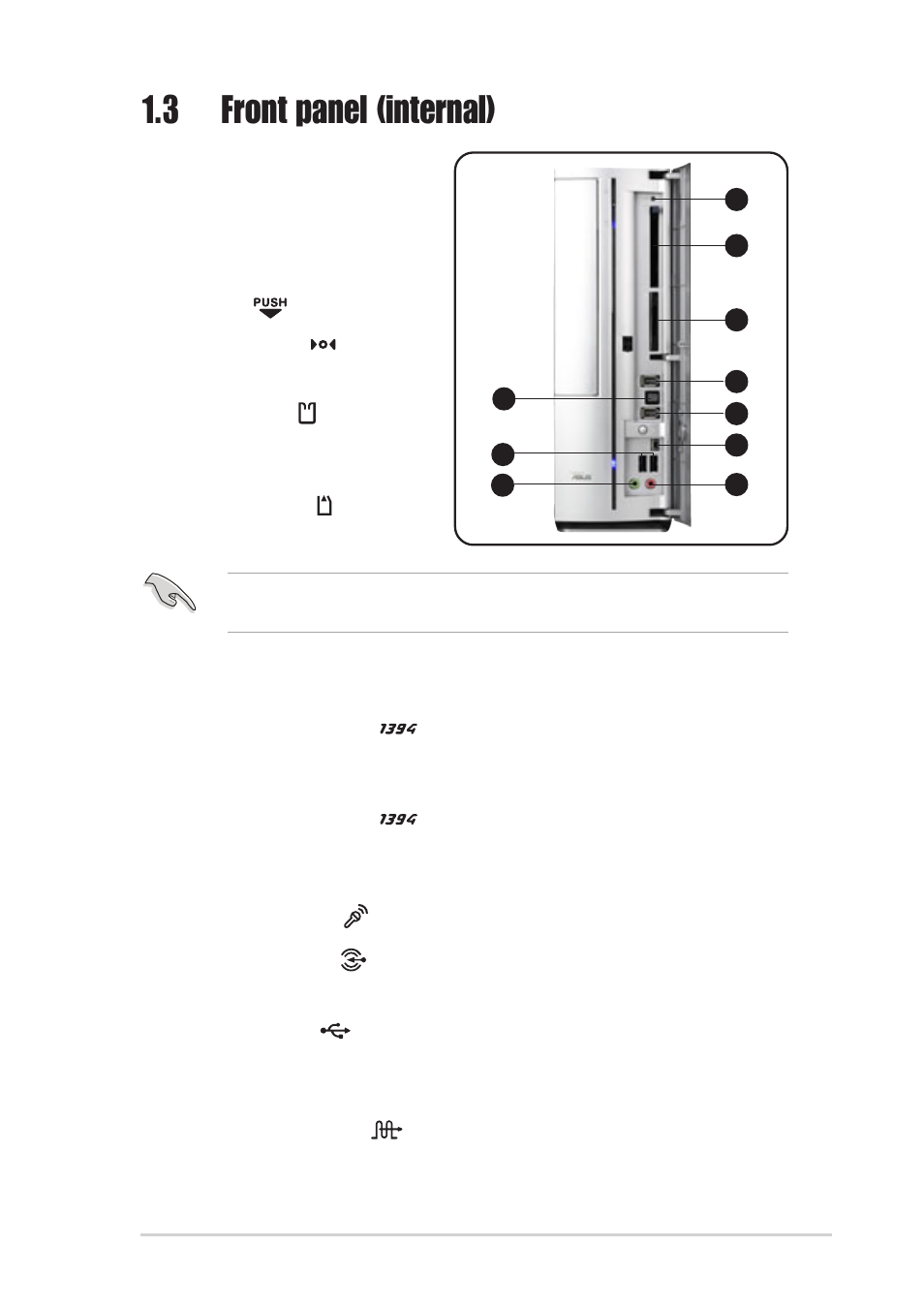 3 front panel (internal) | Asus Pundit-R User Manual | Page 13 / 98