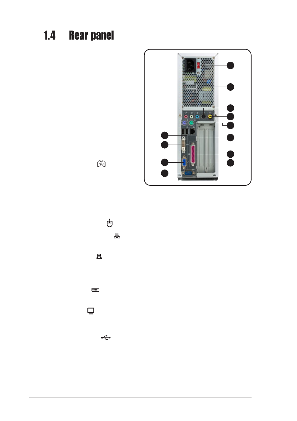 4 rear panel | Asus Pundit-R User Manual | Page 14 / 98