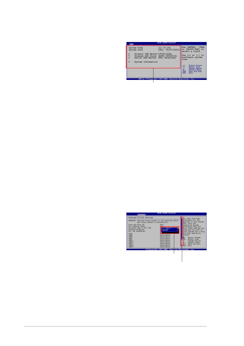 4 menu items, 5 sub-menu items, 6 configuration fields | 7 pop-up window, 8 scroll bar, 9 general help | Asus Pundit-R User Manual | Page 78 / 98