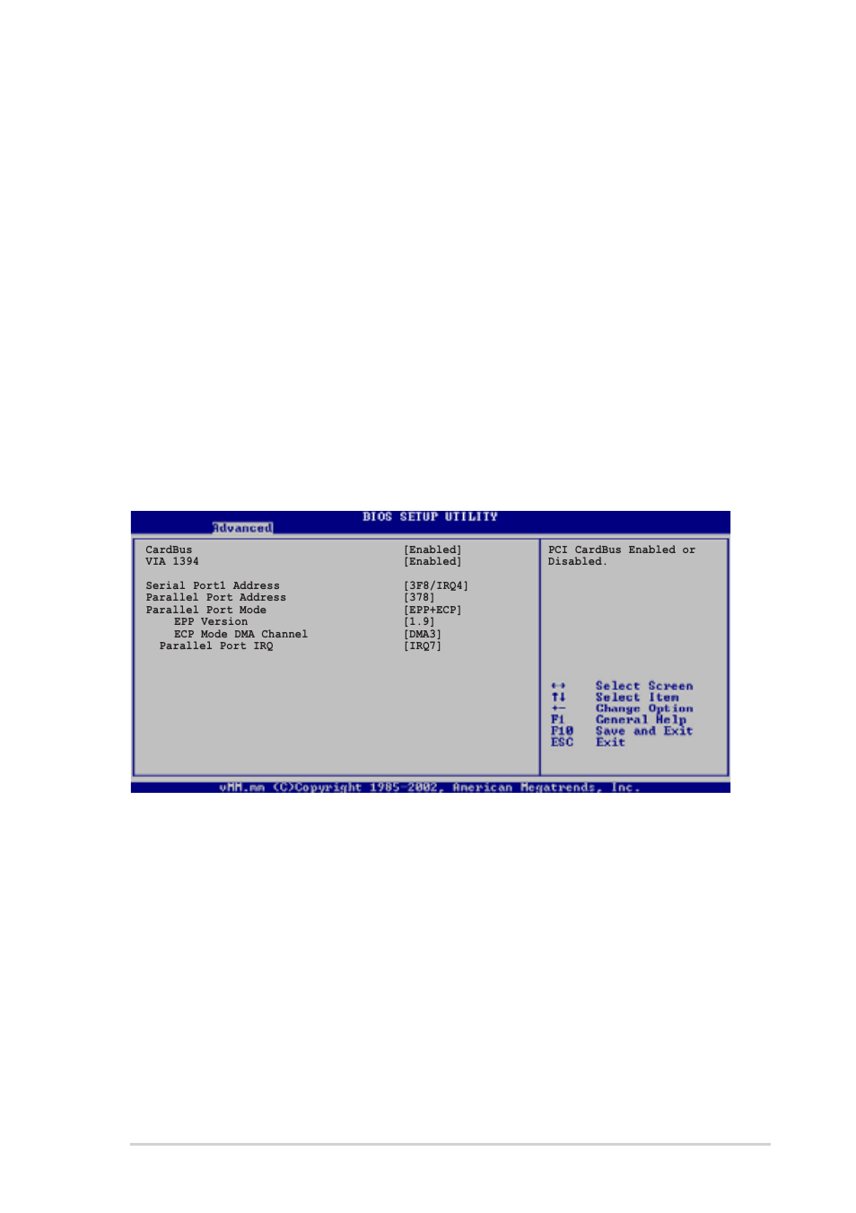 3 onboard devices configuration, Cardbus [enabled, Via 1394 [enabled | Serial port1 address [3f8/irq4, Usb 1.1 ohci controllers [enabled, Usb 2.0 ehci controller [enabled, Legacy usb support [auto | Asus Pundit-R User Manual | Page 85 / 98