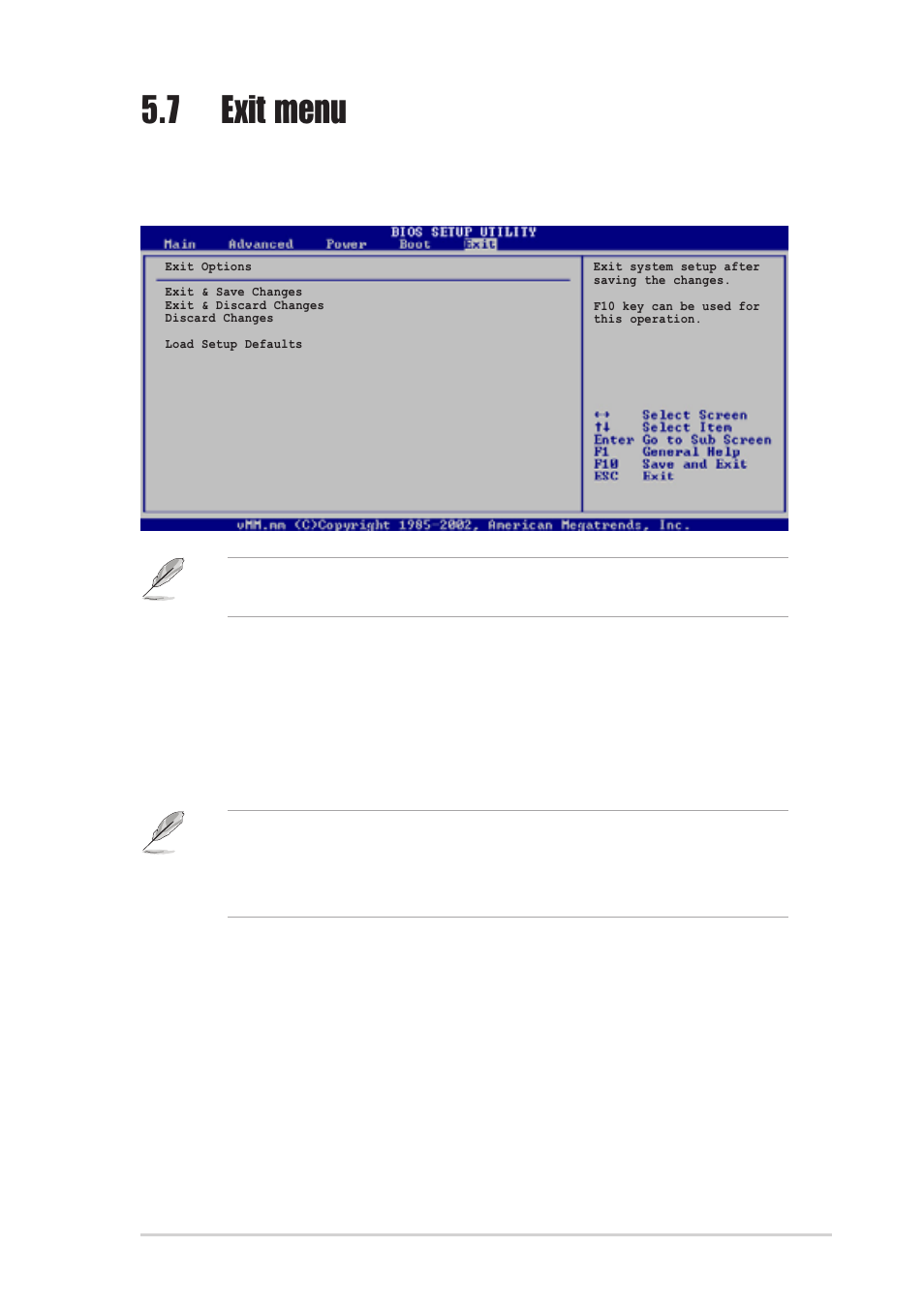 7 exit menu, Exit & discard changes, Exit & save changes | Asus Pundit-R User Manual | Page 97 / 98