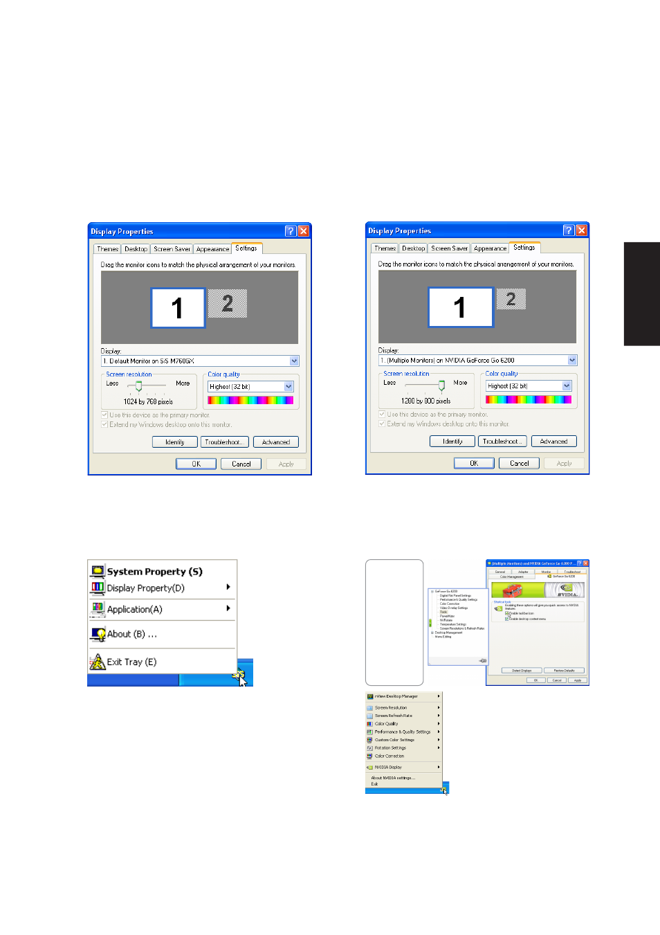 Vga driver settings (cont.) | Asus Z92U User Manual | Page 19 / 120
