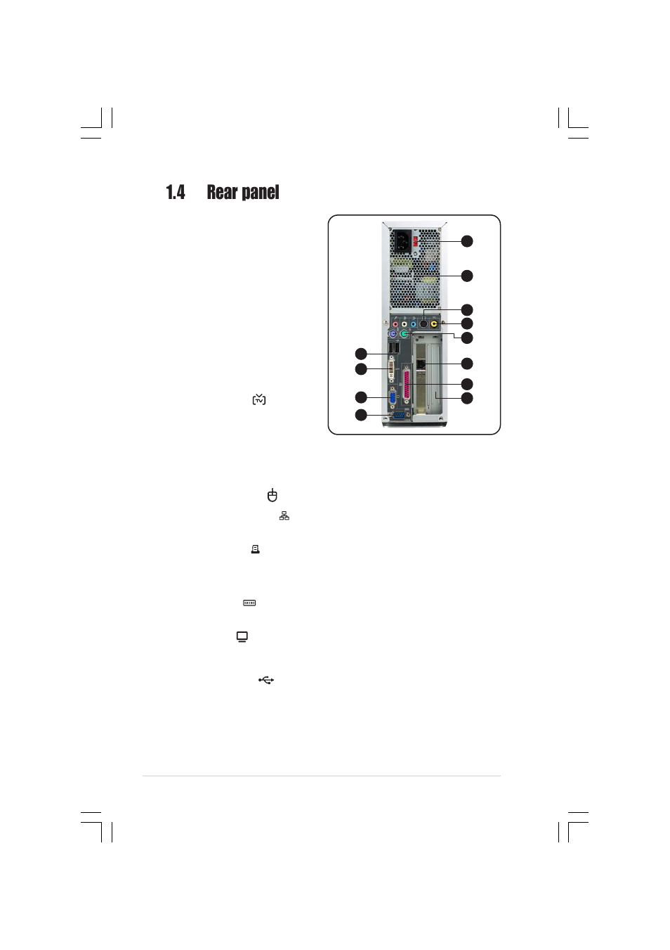 4 rear panel | Asus Pundit-R350 User Manual | Page 14 / 94