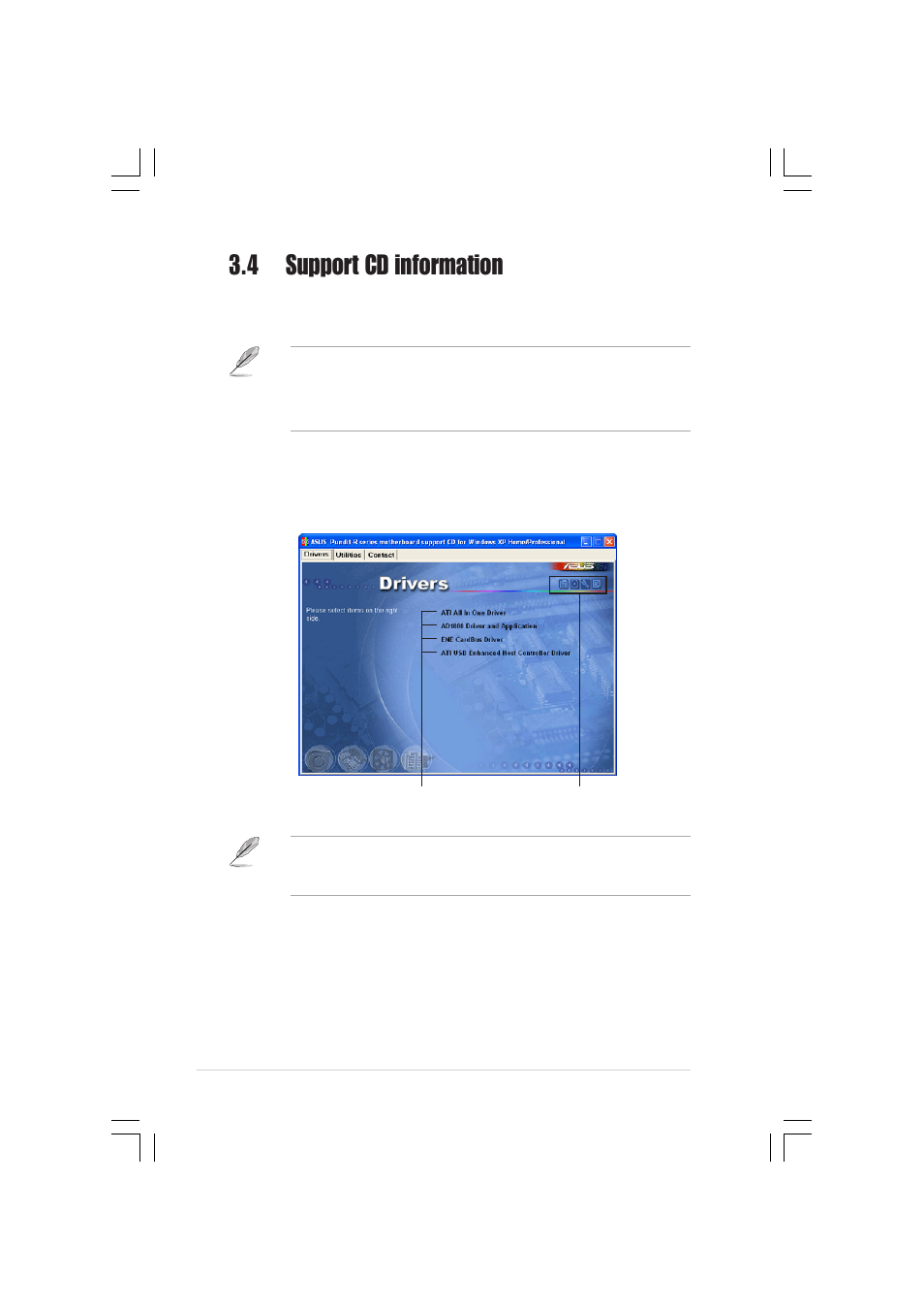 4 support cd information, 1 running the support cd, 2 drivers menu | Asus Pundit-R350 User Manual | Page 50 / 94
